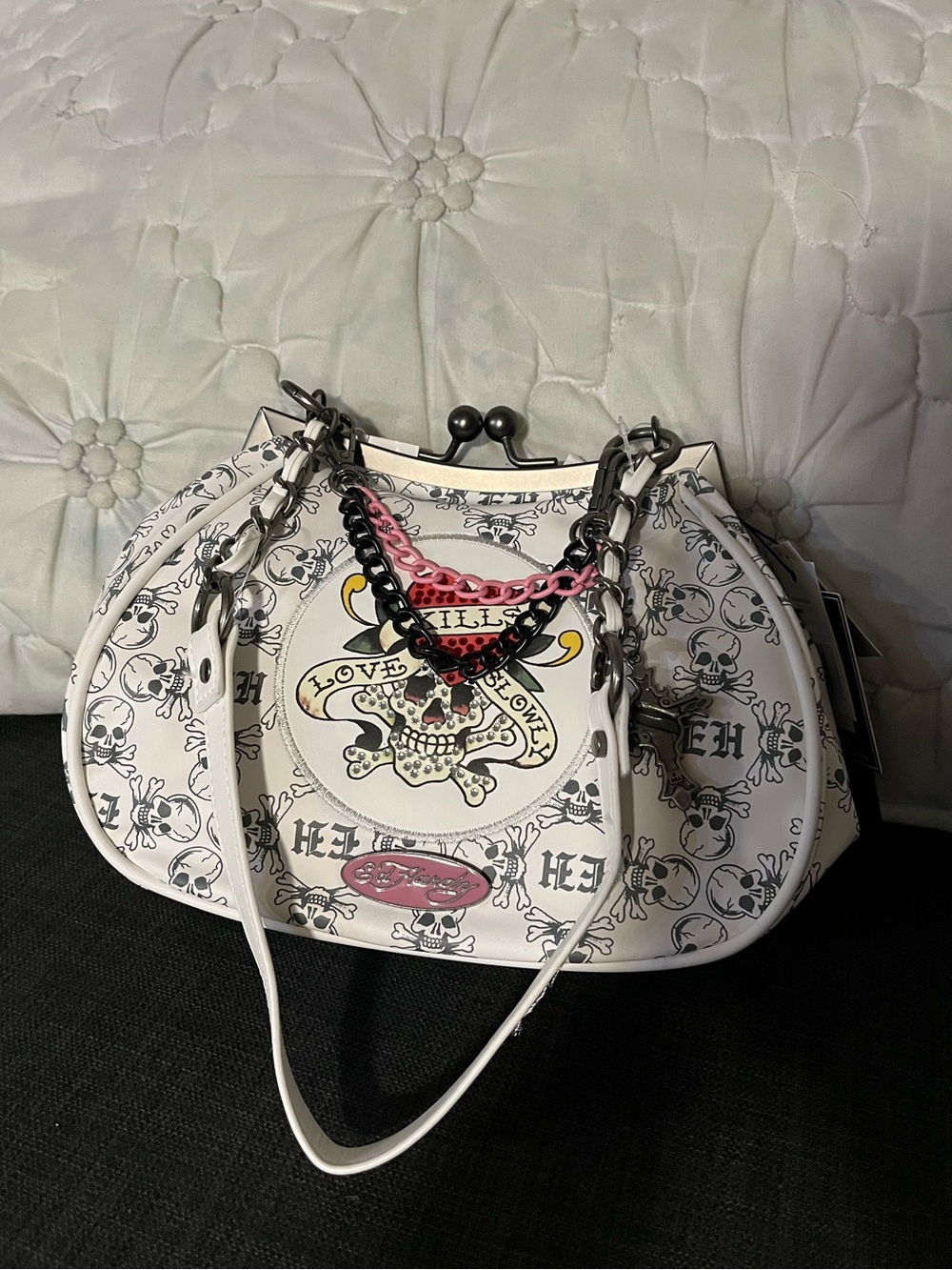☠️Ed Hardy Kiss-Lock Purse 💀